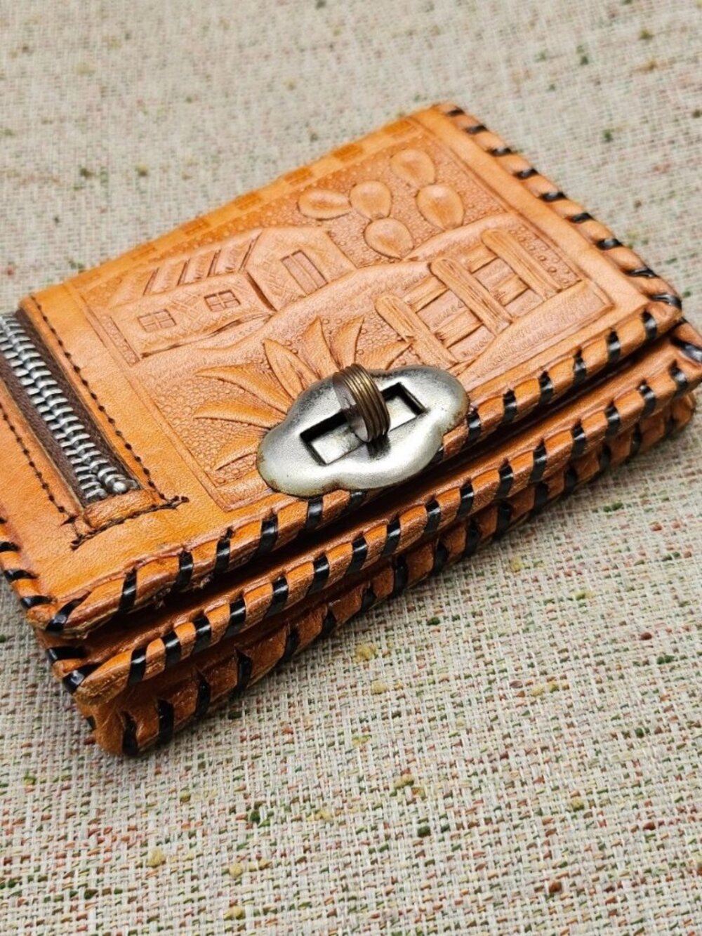 Mexico Handmade Wallet Genuine Leather Coin Puruse Card Holder Purse